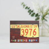 Het Briefkaart van de Kaart van de Nummerplaat van (Staand voorkant)