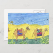 Het Briefkaart van de Kamelen van Kerstmis (Voorkant / Achterkant)