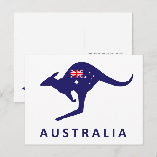 HET BRIEFKAART VAN DE KANGOEROE VAN AUSTRALIË (Voorkant / Achterkant)