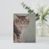 Het Briefkaart van de Kat van de Wasbeer van Maine (Staand voorkant)