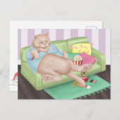 Het Briefkaart van de Kat van het Relaxing (Voorkant / Achterkant)