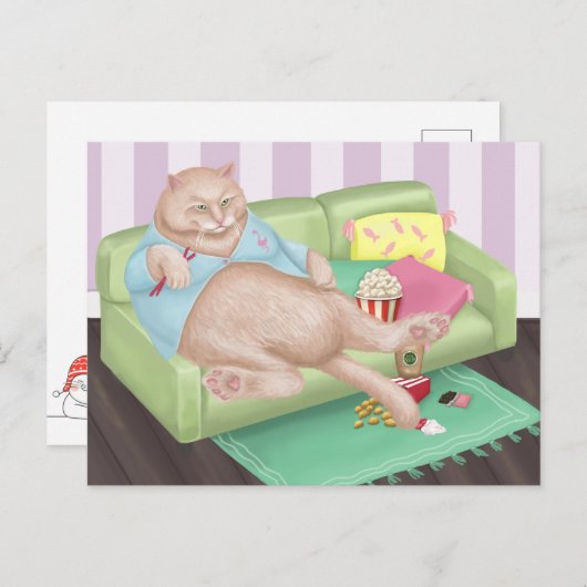 Het Briefkaart van de Kat van het Relaxing (Voorkant / Achterkant)