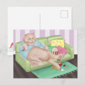 Het Briefkaart van de Kat van het Relaxing (Voorkant / Achterkant)