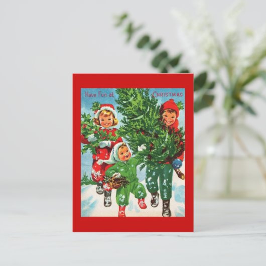 Het Briefkaart van de kerstboom (Staand voorkant)