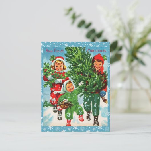 Het Briefkaart van de kerstboom (Staand voorkant)