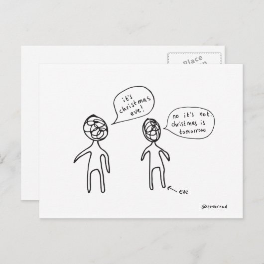 het briefkaart van de Kerstmisvooravond (Voorkant / Achterkant)