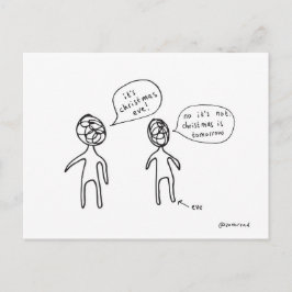 het briefkaart van de Kerstmisvooravond