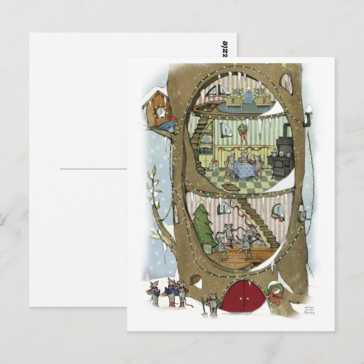 Het Briefkaart van de kerstmuis (Voorkant / Achterkant)