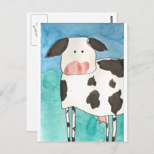 Het Briefkaart van de koe (Voorkant / Achterkant)