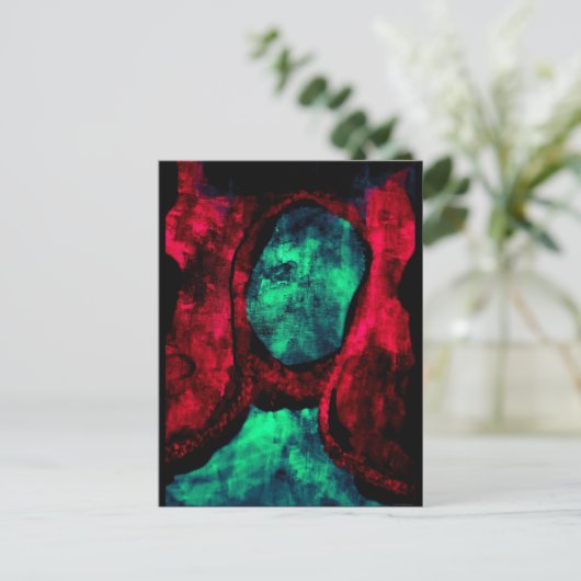 Het Briefkaart van de Kunst van "rood Madonna" JTG (Staand voorkant)