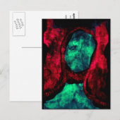 Het Briefkaart van de Kunst van "rood Madonna" JTG (Voorkant / Achterkant)