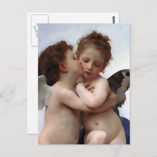 Het Briefkaart van de Kus van engelen (Voorkant / Achterkant)