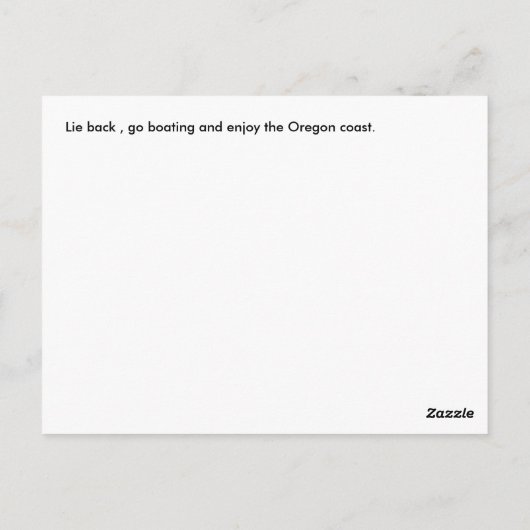 Het Briefkaart van de Kust van Oregon (Achterkant)