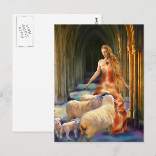 Het Briefkaart van de lammeren verwelkomen (Voorkant / Achterkant)