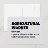 Het Briefkaart van de landarbeider - Funny Definit (Voorkant / Achterkant)