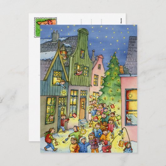 Het Briefkaart van de Lantaarns van Kerstmis (Voorkant / Achterkant)