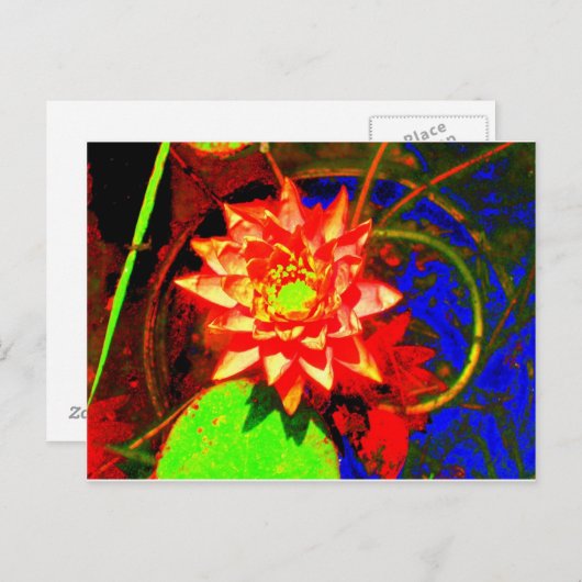 Het Briefkaart van de Lelie van het neon (Voorkant / Achterkant)