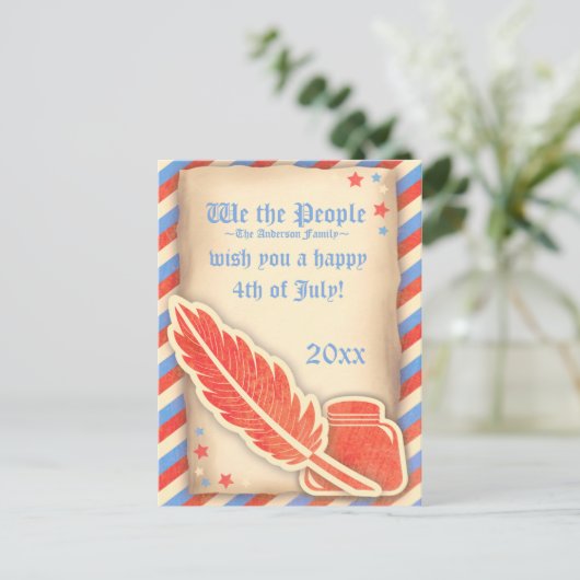 Het Briefkaart van de Mensen van 4 juli (Staand voorkant)