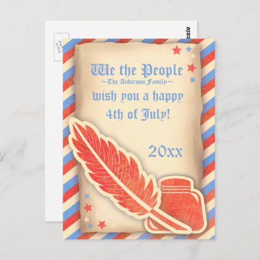 Het Briefkaart van de Mensen van 4 juli (Voorkant / Achterkant)