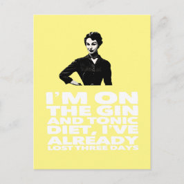het Briefkaart van de  mevrouw Gin en Tonic Diet