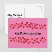 Het Briefkaart van de Muzieknoten van het hart (Voorkant / Achterkant)