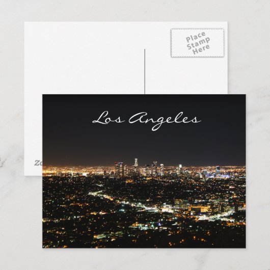 Het briefkaart van de Nacht van Los Angeles (Voorkant / Achterkant)