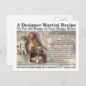 Het Briefkaart van de Ontvanger van Gibson Martini (Voorkant / Achterkant)