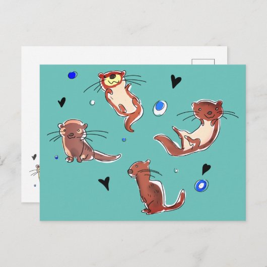 Het briefkaart van de otter (Voorkant / Achterkant)