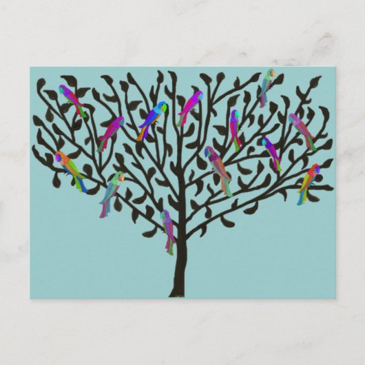 Het briefkaart van de papegaaiboom (Voorkant)