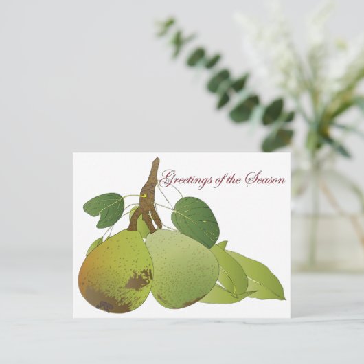 Het Briefkaart van de Peren van Kerstmis (Staand voorkant)