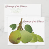 Het Briefkaart van de Peren van Kerstmis (Voorkant / Achterkant)