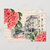 Het Briefkaart van de pioen van Italië van Bella (Voorkant / Achterkant)