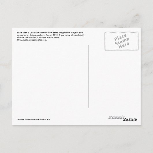 Het Briefkaart van de pyjama van de kat (Achterkant)