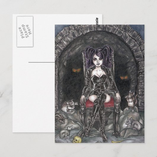 Het Briefkaart van de Rat Queen (Voorkant / Achterkant)
