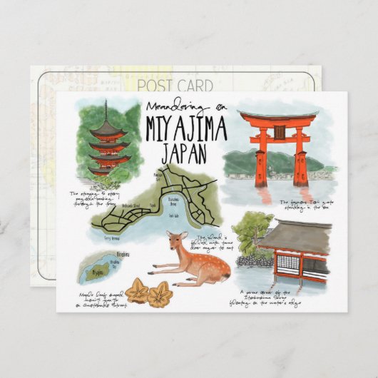 Het Briefkaart van de Schets van de reis: Het (Voorkant / Achterkant)