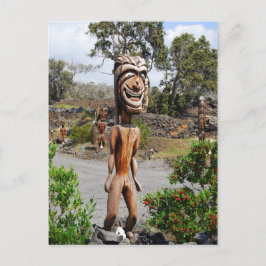 Het Briefkaart van de sculptuur van Hawaiian Ki'i