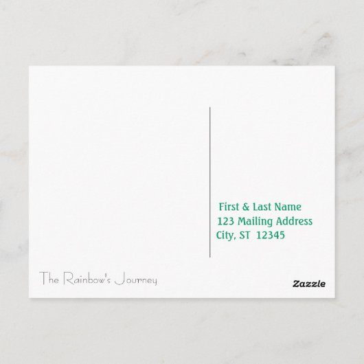 Het Briefkaart van de Sjabloon van de Rainbow (Achterkant)