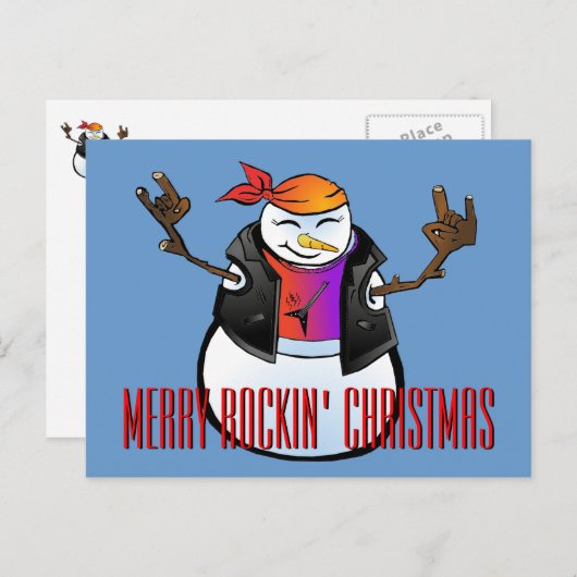 Het Briefkaart van de Sneeuwman van de (Voorkant / Achterkant)