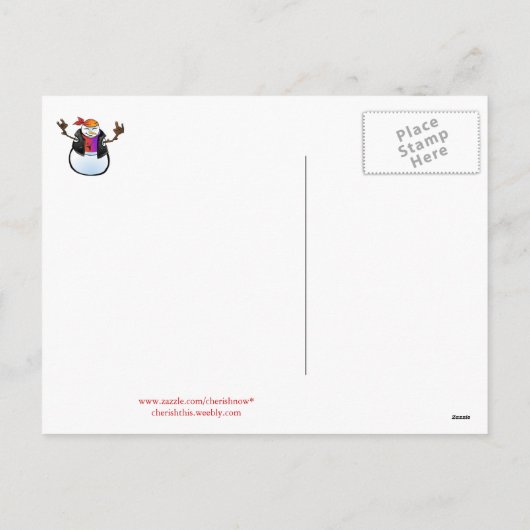 Het Briefkaart van de Sneeuwman van de (Achterkant)