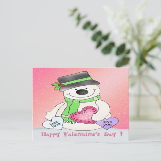 Het Briefkaart van de Sneeuwman van de (Staand voorkant)