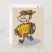 Het briefkaart van de Speler van de Harmonika van (Voorkant / Achterkant)