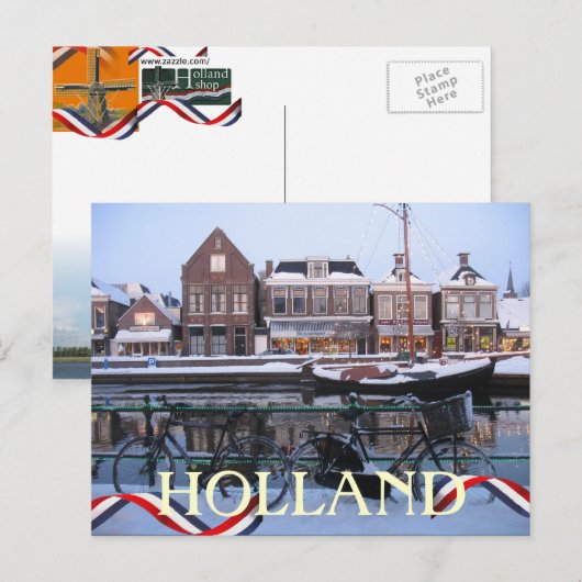 Het Briefkaart van de Stad van Holland van de (Voorkant / Achterkant)