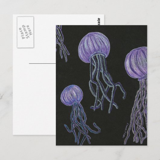 Het Briefkaart van de Stroom van kwallen (Voorkant / Achterkant)