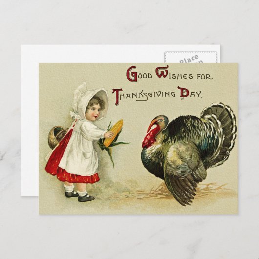 Het Briefkaart van de Thanksgiving (Voorkant / Achterkant)