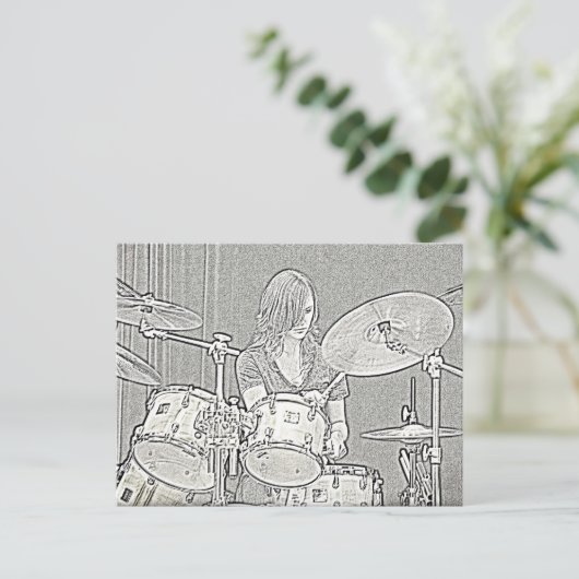 Het Briefkaart van de trommel of van de Slagwerker (Staand voorkant)