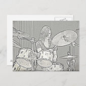 Het Briefkaart van de trommel of van de Slagwerker (Voorkant / Achterkant)