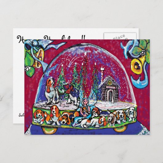 Het Briefkaart van de Vakantie GGBR - Bassets (Voorkant / Achterkant)