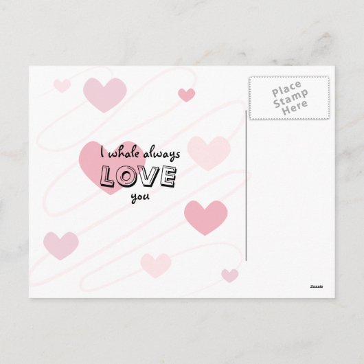 Het Briefkaart van de Valentijnsdag van de walvis (Achterkant)