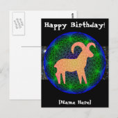 Het Briefkaart van de Verjaardag van de Ram (Voorkant / Achterkant)