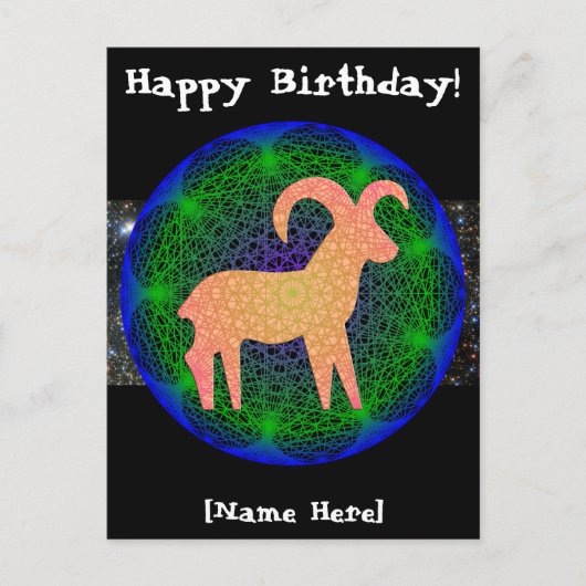 Het Briefkaart van de Verjaardag van de Ram (Voorkant)